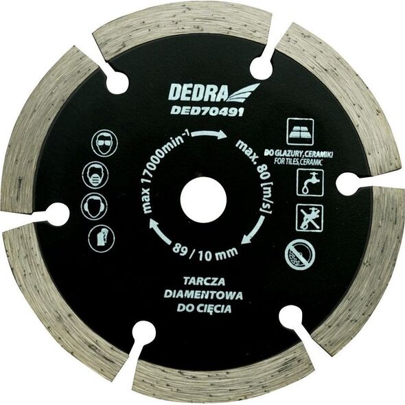 Dedra Tarcza diamentowa 89x10x1,2x1,8x7x6T do DED7049, do ceramiki