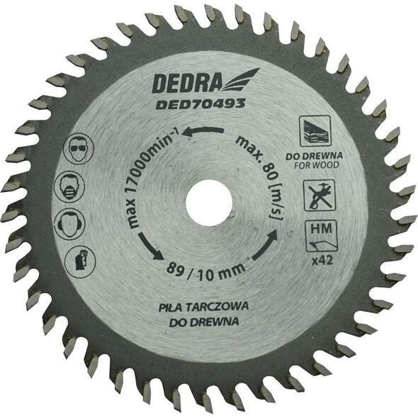 Dedra Piła tarczowa 89x10x1,1x1,8x42T do DED7049, do drewna