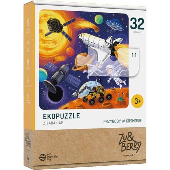 Muduko Ekopuzzle dwuelementowe Przygody w kosmosie