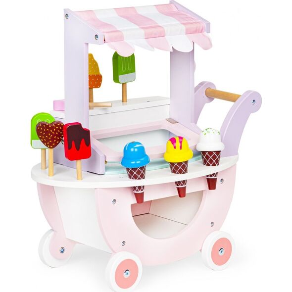 Ecotoys Drewniany wózek lodziarnia dla dzieci sklep 12 el