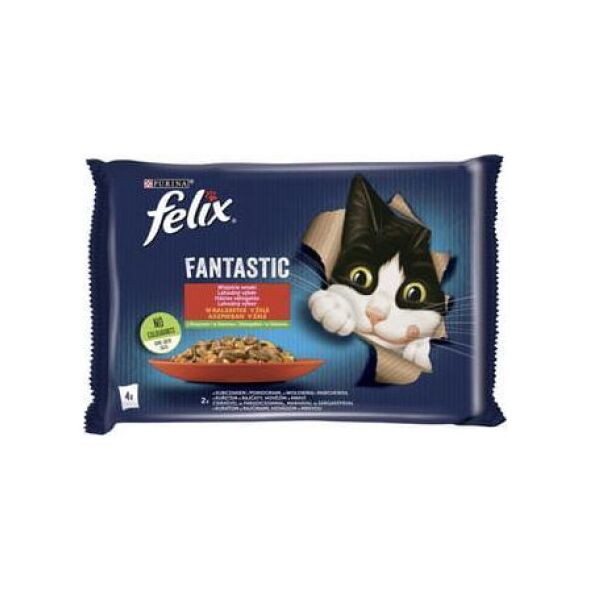 Nestle FELIX sasz.4x85g FANTASTIC WIEJSKIE SMAKI Z WARZYWAMI w galaretce /12