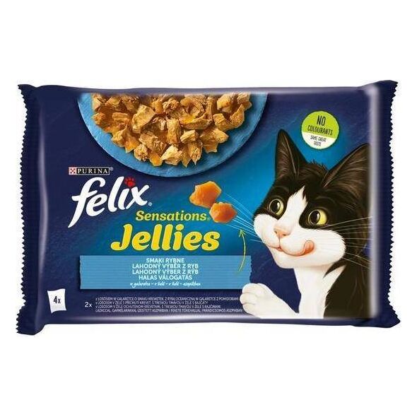Nestle FELIX sasz.4x85g SENSATIONS JELLIES RYBNE DANIA w galaretce /12