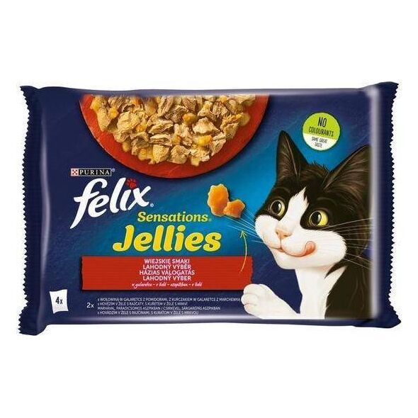 Nestle FELIX sasz.4x85g SENSATIONS JELLIES WIEJSKIE SMAKI w galaretce /12