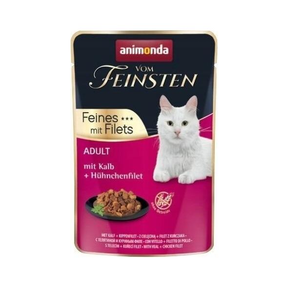 Animonda ANIMONDA KOT 85g V.FEINSTEN CIELĘCINA, FILET z KURCZAKA saszetka/18