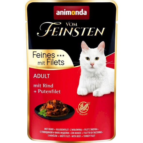 Animonda ANIMONDA KOT 85g V.FEINSTEN WOŁOWINA, FILET z INDYKA saszetka/18