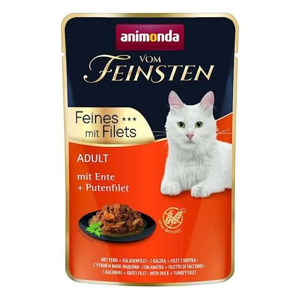 Animonda ANIMONDA KOT 85g V.FEINSTEN KACZKA, FILET z INDYKA saszetka /18