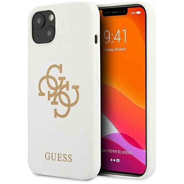 Guess Guess GUHCP13SLS4GGWH iPhone 13 mini 5,4" biały/white hard case Silicone 4G Logo