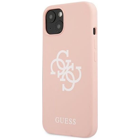 Guess Guess GUHCP13SLS4GWPI iPhone 13 mini 5,4" różowy/pink hard case Silicone 4G Logo