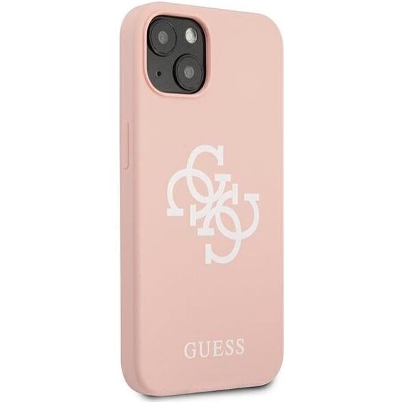 Guess Guess GUHCP13SLS4GWPI iPhone 13 mini 5,4" różowy/pink hard case Silicone 4G Logo