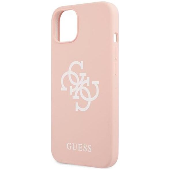 Guess Guess GUHCP13SLS4GWPI iPhone 13 mini 5,4" różowy/pink hard case Silicone 4G Logo