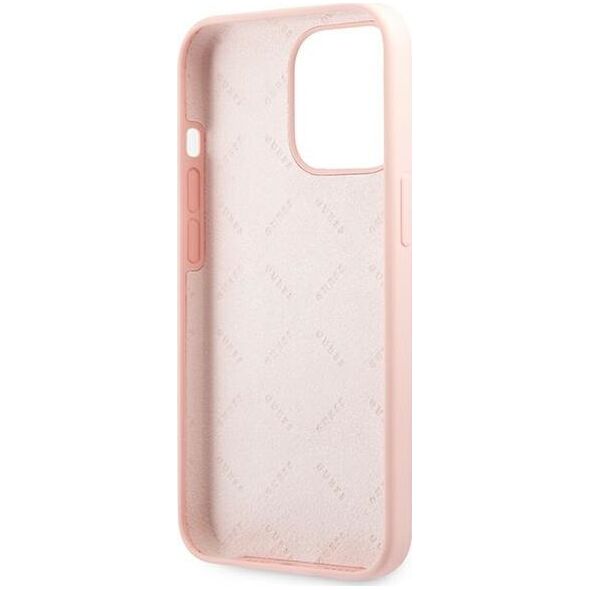 Guess Guess GUHCP13LLS4GWPI iPhone 13 Pro / 13 6,1" różowy/pink hard case Silicone 4G Logo