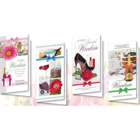 Top Graphic Karnet DL De Lux. Urodziny MIX (10szt.)