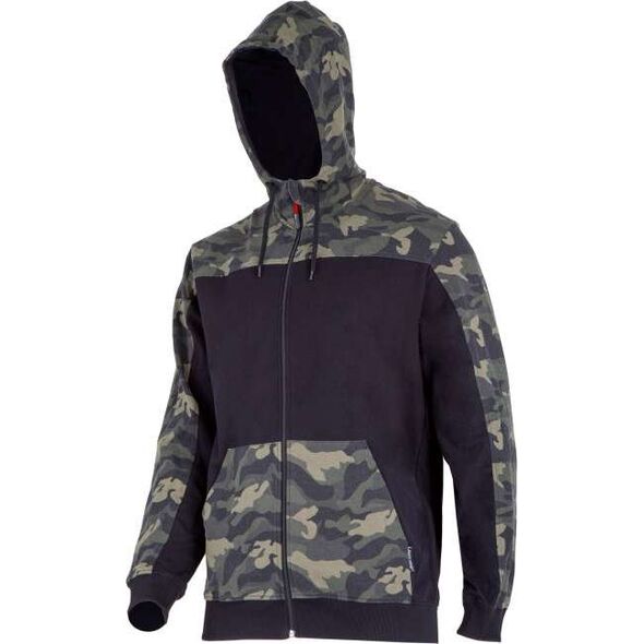 Lahti Pro Bluza z kapturem i suwakiem moro ziel.-czar., "3xl",ce,lahti