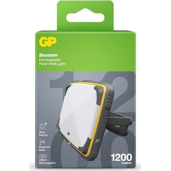 Lampa studyjna GP GP Panel Light Working Light 1200 Lumen, IPX7, USB-C, 2x18650