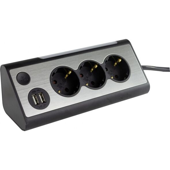 Listwa zasilająca REV LIGHT SOCKET 3 gniazda 1.4 m srebrna (2400050010)