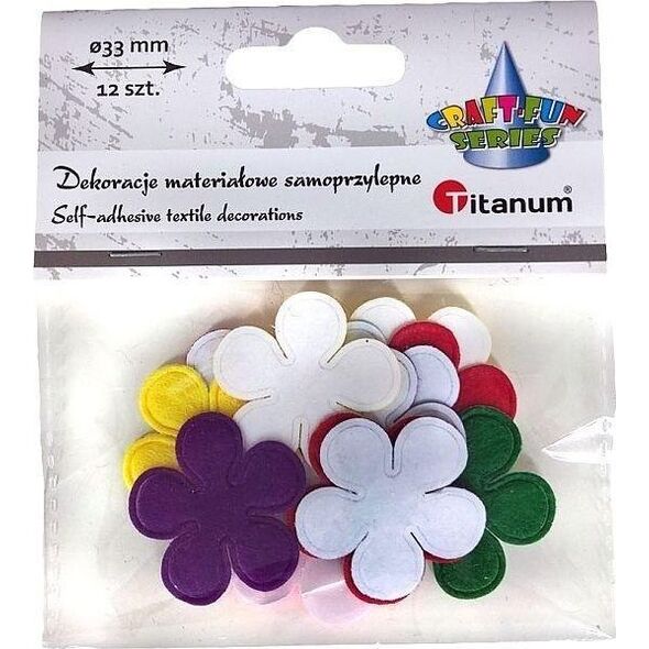 Titanum Dekoracje samoprzylepne kwiatki mix 12szt