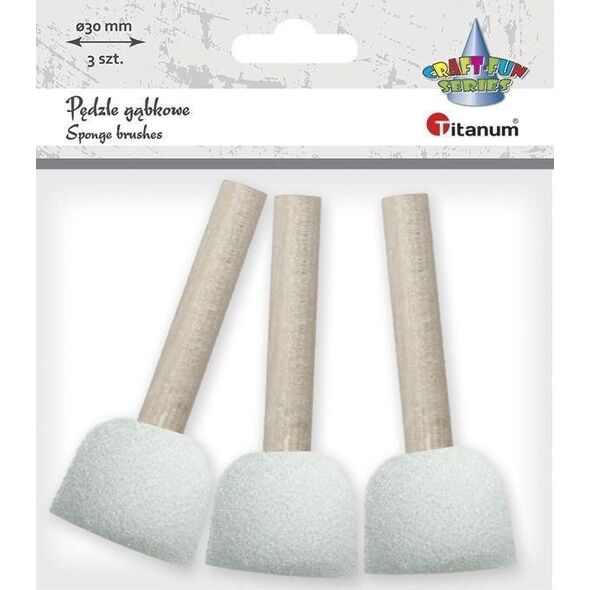 Titanum Pędzle gąbkowe okrągłe 3szt