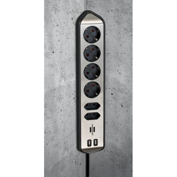 Brennenstuhl Brennenstuhl estilo Corner 6-way Extension Lead black