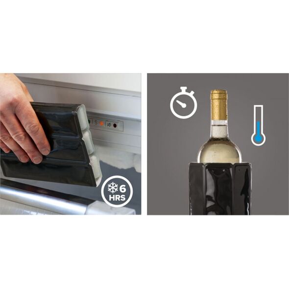 Vacu Vin chłodziarka do wina Active 1 litr 14,5 x 17 cm chrom czarny
