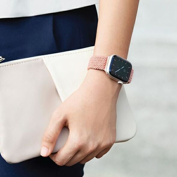 Uniq Pasek UNIQ Aspen Apple Watch 4/5/6/7/SE 44/45mm Braided różowy/grapefruit pink