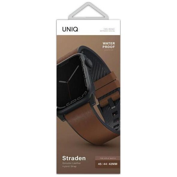 Uniq Pasek UNIQ Straden Apple Watch 4/5/6/7/SE 44/45mm Leather Hybrid Strap brązowy/brown