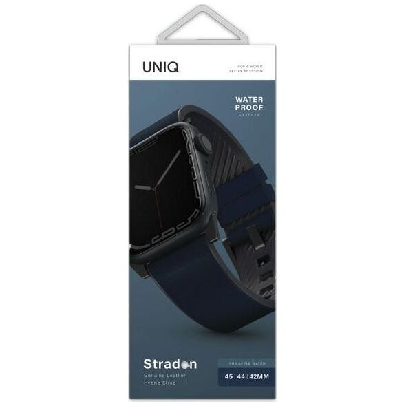 Uniq Pasek UNIQ Straden Apple Watch 4/5/6/7/SE 44/45mm Leather Hybrid Strap niebieski/blue