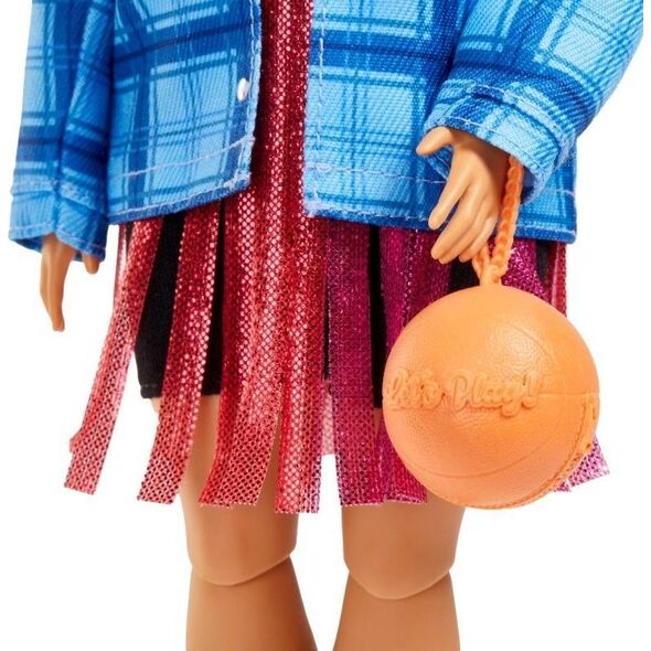 Lalka Barbie Mattel Extra Moda - Sportowa sukienka/Czarno-różowe włosy (GRN27/HDJ46)