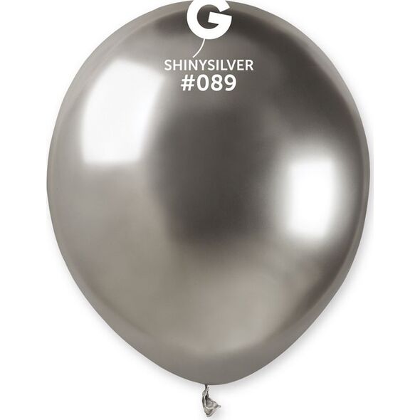 Gemar Balony chromowane Srebrne, AB50, 13 cm, 100 szt.