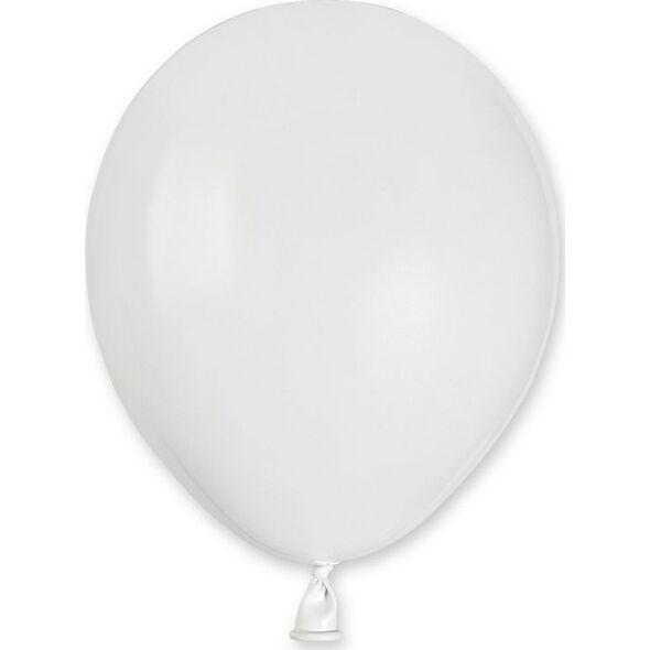 Gemar Balony pastelowe Białe, A50, 13 cm, 100 szt.