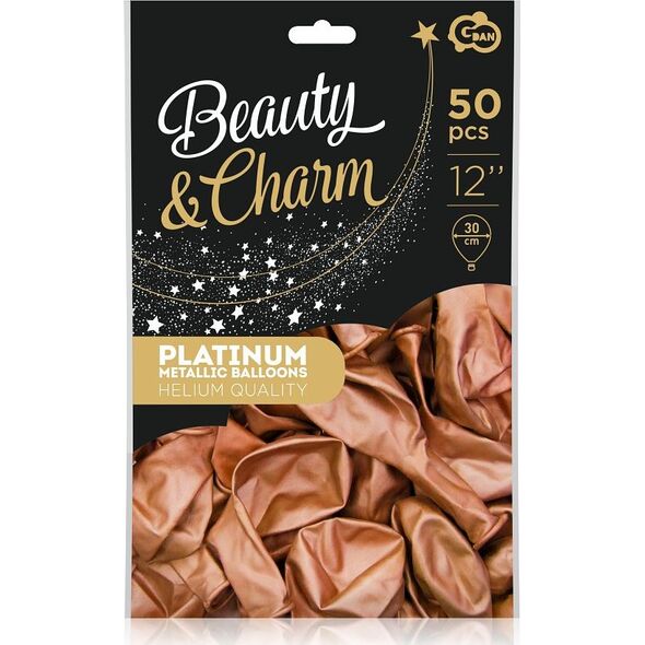 GoDan Balony chromowane Miedziane, B&C, 30 cm, 50 szt.