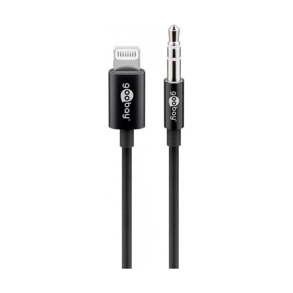 Kabel USB Goobay Lightning - mini Jack 3.5 mm 1 m Czarny (66805)