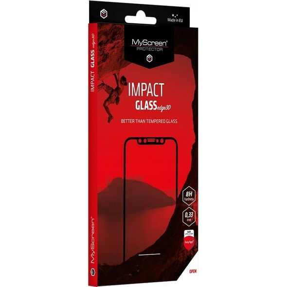 MyScreen Protector Samsung Galaxy S21 Ultra - Antyuderzeniowe szkło hybrydowe na cały ekran MyScreen IMPACT GLASS edge3D (czarna ramka)