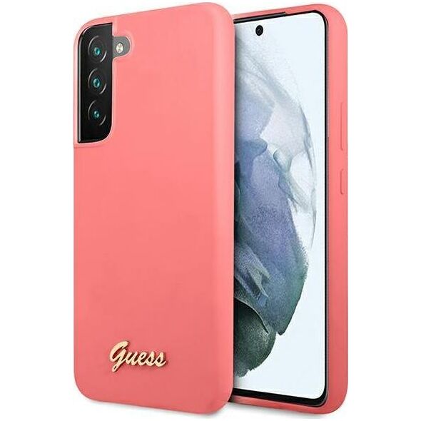 Guess Etui Guess GUHCS22MLSLMGFU Samsung Galaxy S22+ Plus fuksja/fuchsia hardcase Silicone Script Metal Logo