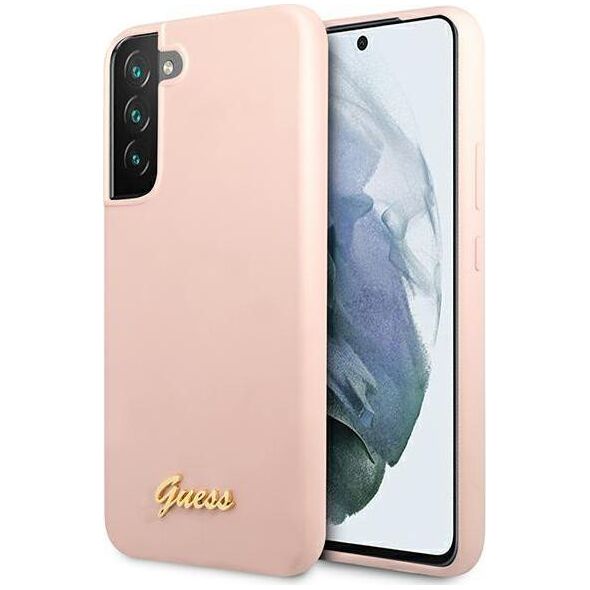 Guess Etui Guess GUHCS22MLSLMGPP Samsung Galaxy S22+ Plus różowy/pink hardcase Silicone Script Metal Logo