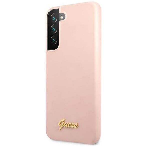 Guess Etui Guess GUHCS22MLSLMGPP Samsung Galaxy S22+ Plus różowy/pink hardcase Silicone Script Metal Logo