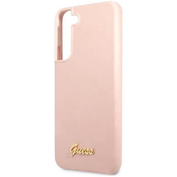 Guess Etui Guess GUHCS22MLSLMGPP Samsung Galaxy S22+ Plus różowy/pink hardcase Silicone Script Metal Logo
