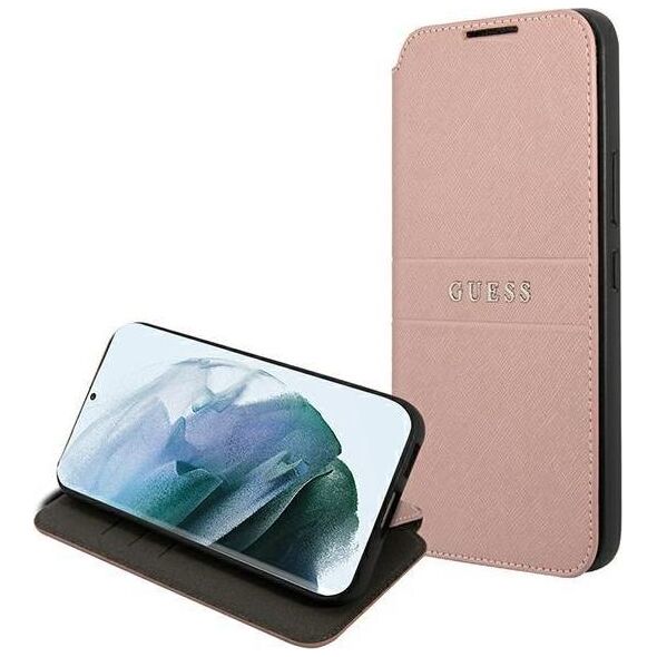 Guess Guess GUBKS22MPSASBPI S22+ S906 różowy/pink book Saffiano Stripes