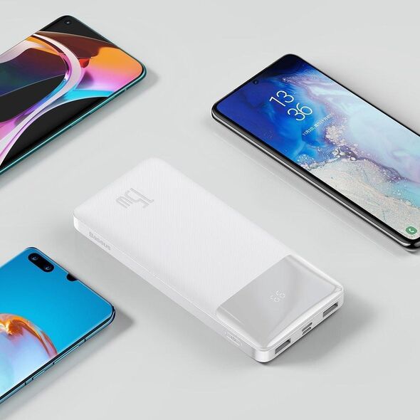 Powerbank Baseus Bipow Digital Display 15W 10000mAh Biały