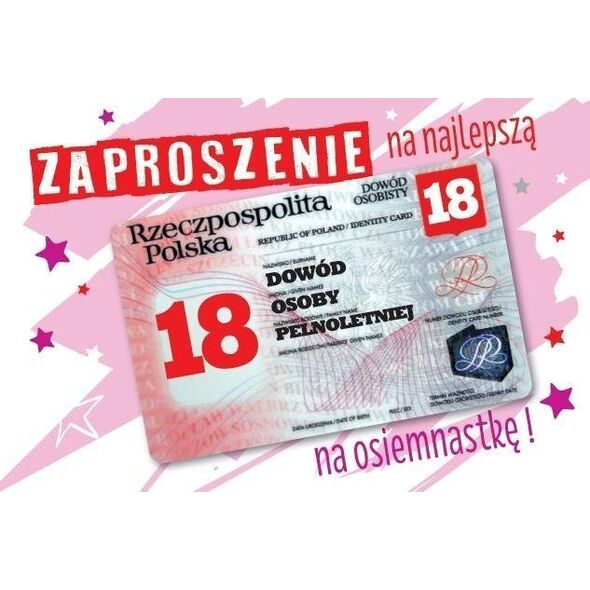 Armin Style Zaproszenie Urodziny Osiemnastka ZA-99 (10szt.)