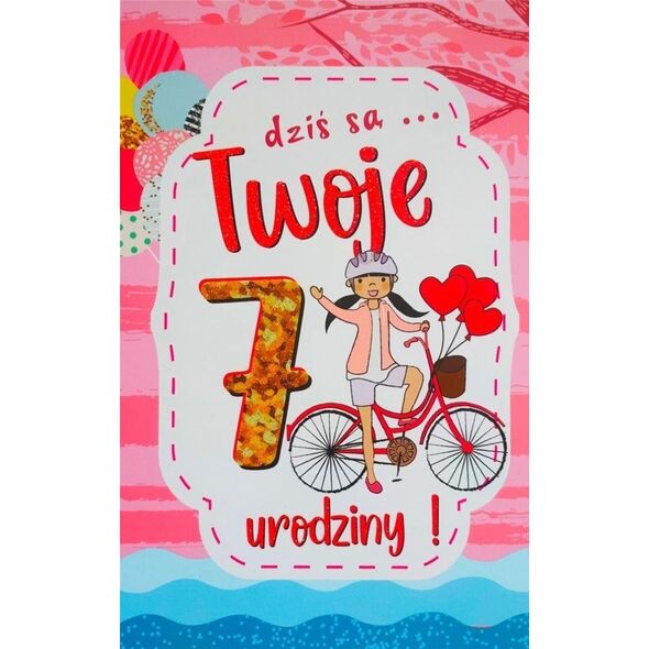 Yeku Karnet Urodziny 7 dziewczynka 2K - 078