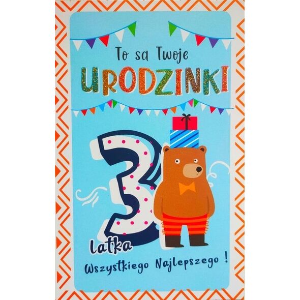 Yeku Karnet Urodziny 3 chłopiec 2K - 071