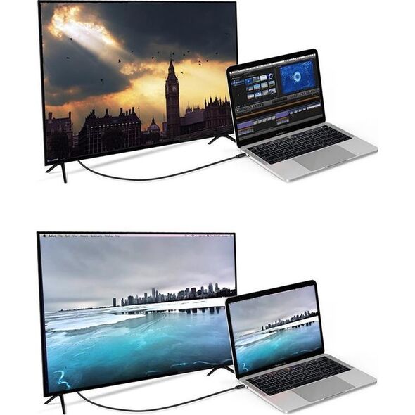 Kabel USB Choetech USB-C - DisplayPort 1.8 m Czarny (6971824971569)