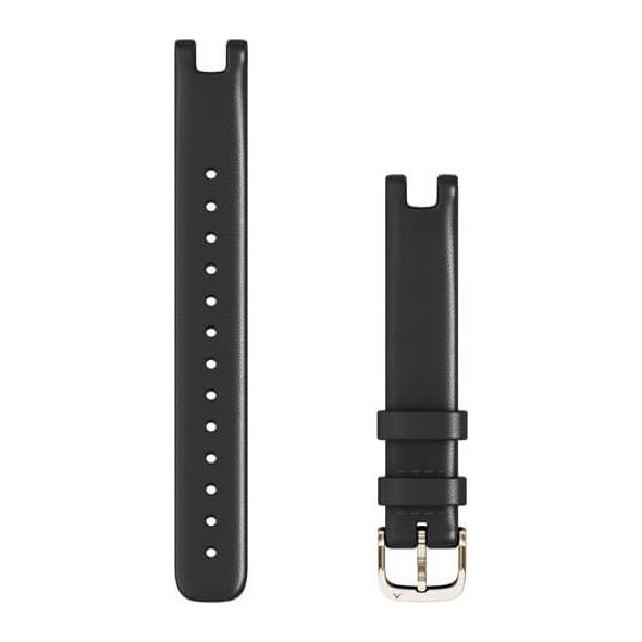 Garmin Pasek skórzany na nadgarstek - seria Lily (czarny / kremowozłota sprzączka) (010-13068-A1)