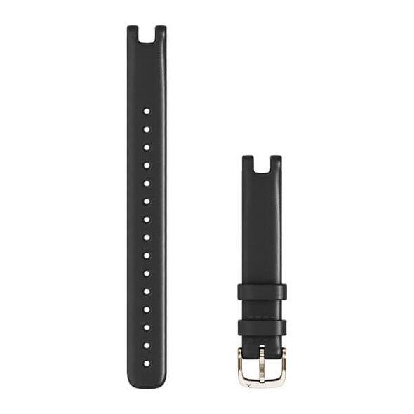 Garmin Pasek skórzany na nadgarstek - seria Lily (czarny / kremowozłota sprzączka) (010-13068-A5)