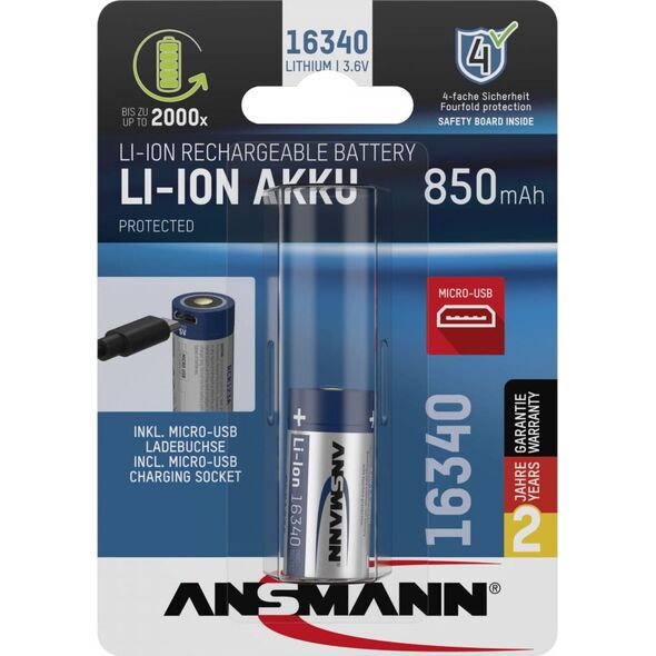 Ansmann Akumulator 16340 850mAh 1 szt.