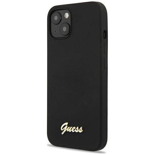 Guess Guess GUHMP13MLSLMGBK iPhone 13 6,1" black/czarny hardcase Silicone Script Gold Logo