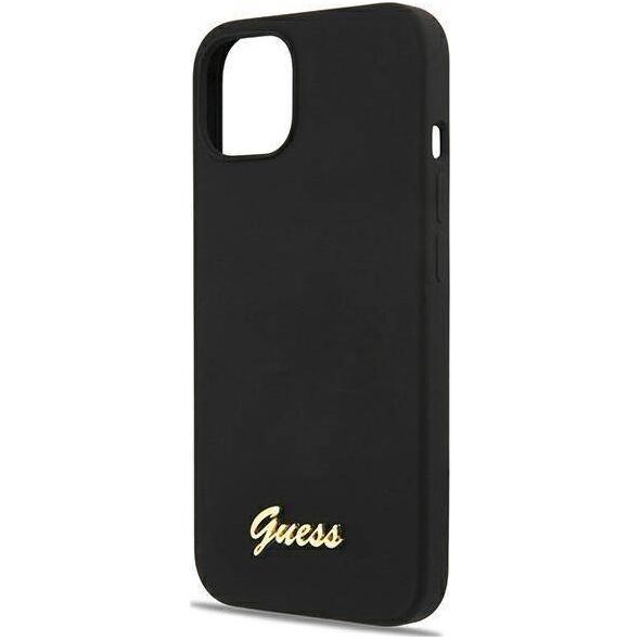 Guess Guess GUHMP13MLSLMGBK iPhone 13 6,1" black/czarny hardcase Silicone Script Gold Logo