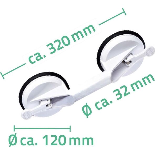 Ridder RIDDER Uchwyt łazienkowy na przyssawki, 12 cm, 100 kg, A0150201