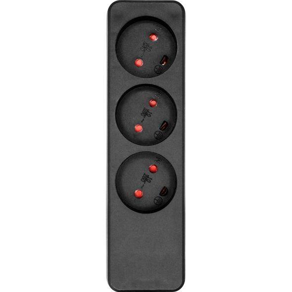 ProXtend Danish Power Strip 3-way 3 gniazda czarna (K3-0B)