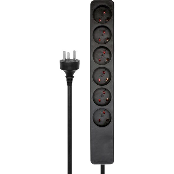 ProXtend Danish IT Power Strip 6-way 6 gniazd 2 m czarna (KIT6-KIT02B)